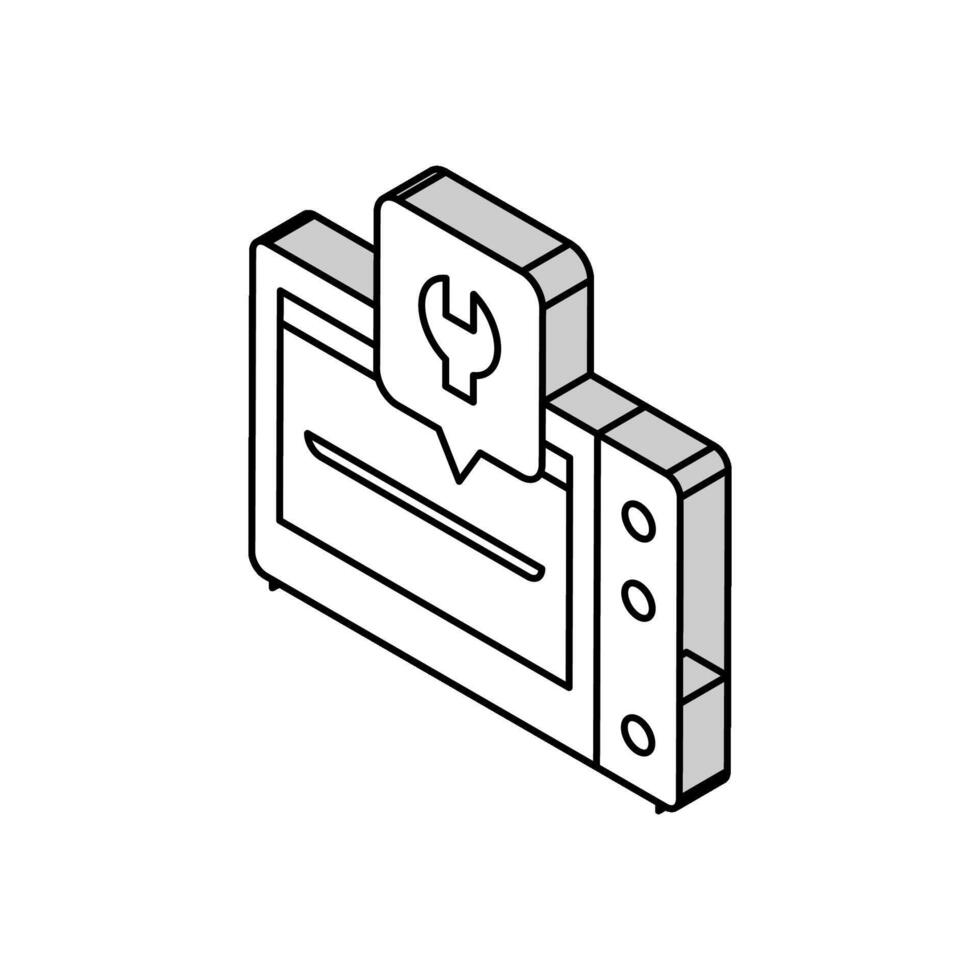 horno cocina reparar isométrica icono vector ilustración