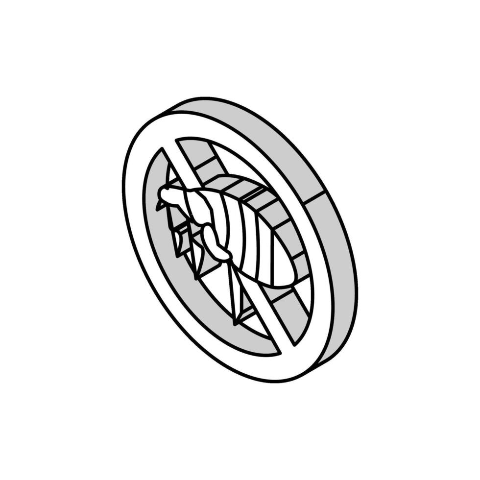 pulga tratamiento isométrica icono vector ilustración