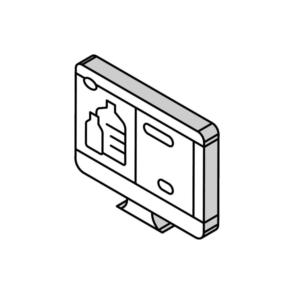 web site for ordering water in internet online isometric icon vector illustration