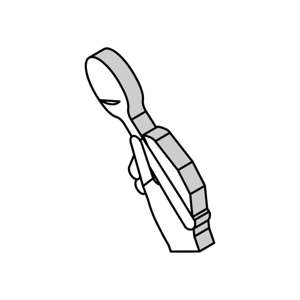 cucharilla utensilio isométrica icono vector ilustración