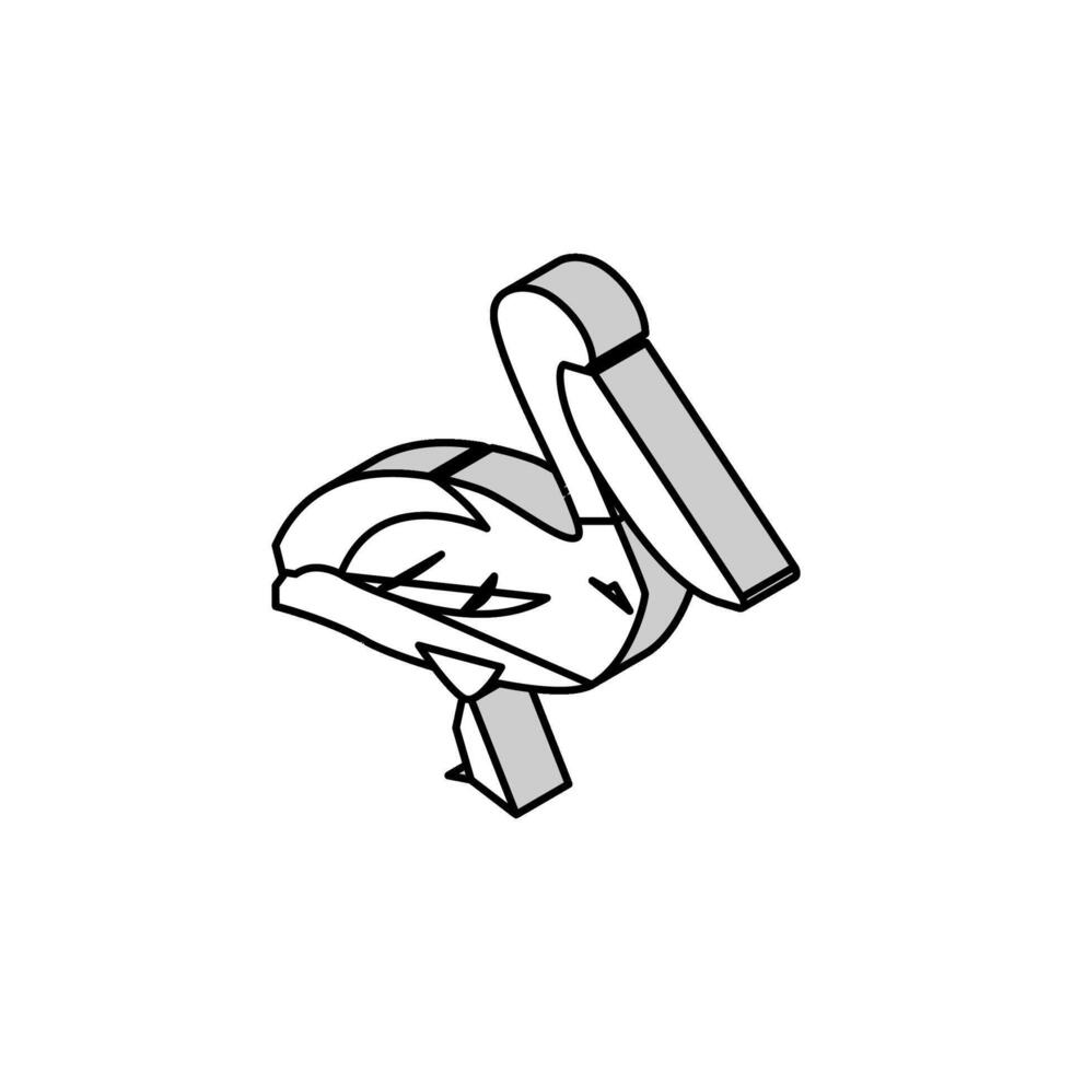 pelican wild bird isometric icon vector illustration
