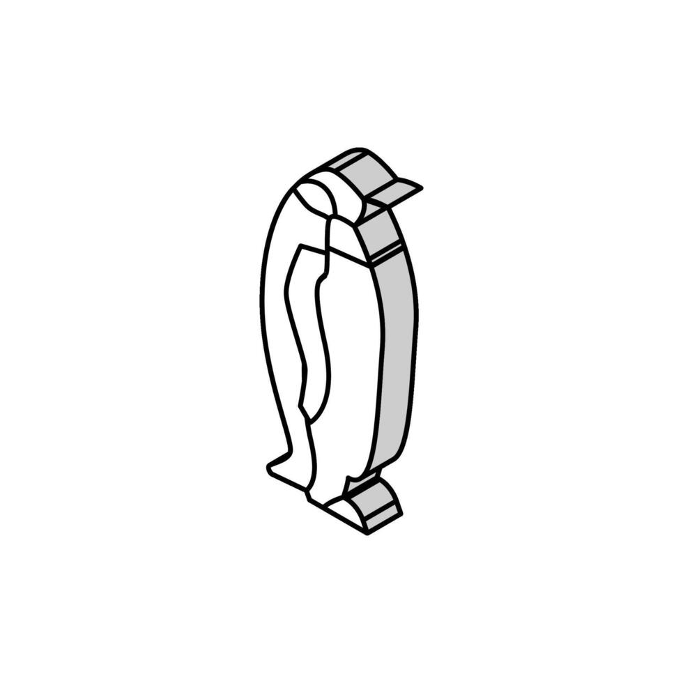 penguin bird in zoo isometric icon vector illustration