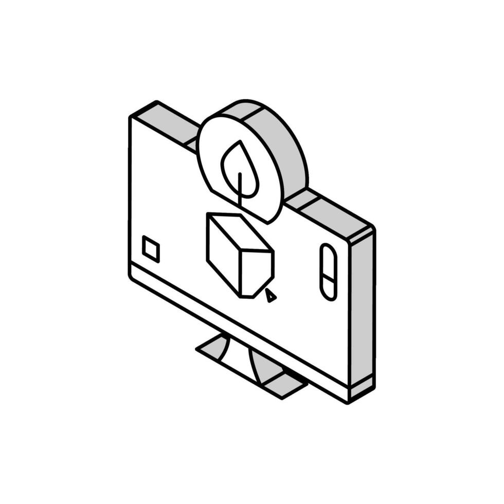 3d in sustainable design isometric icon vector illustration