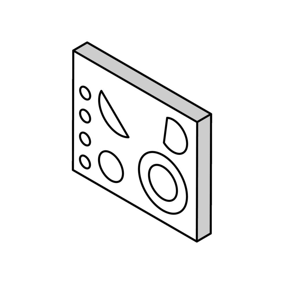 Ilustración de vector de icono isométrico de placa de cocina eléctrica