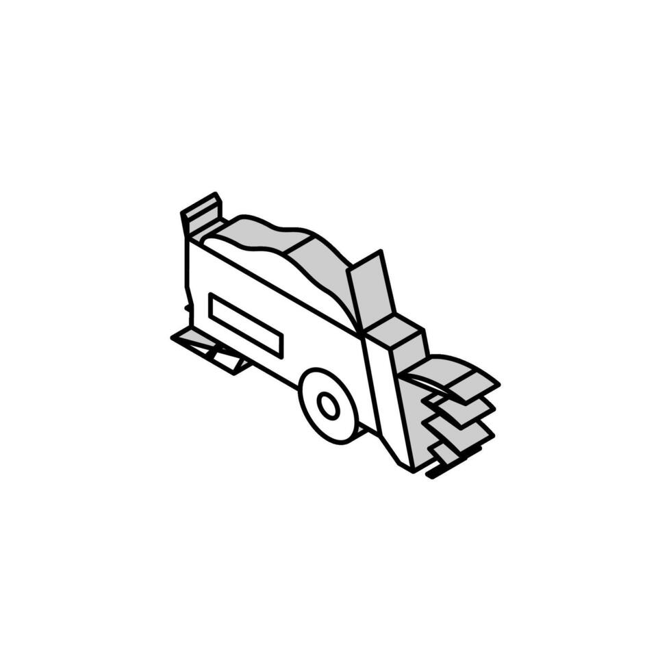 manure spreader farm machine isometric icon vector illustration