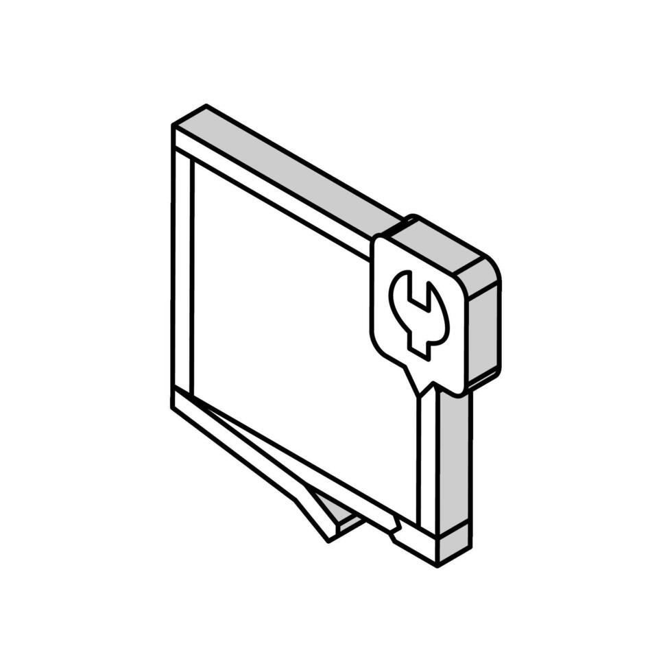 window frame repair isometric icon vector illustration