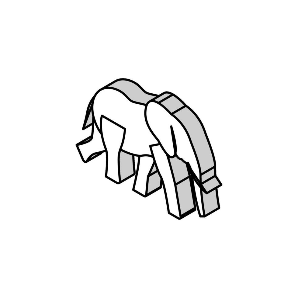 elefante animal en zoo isométrica icono vector ilustración