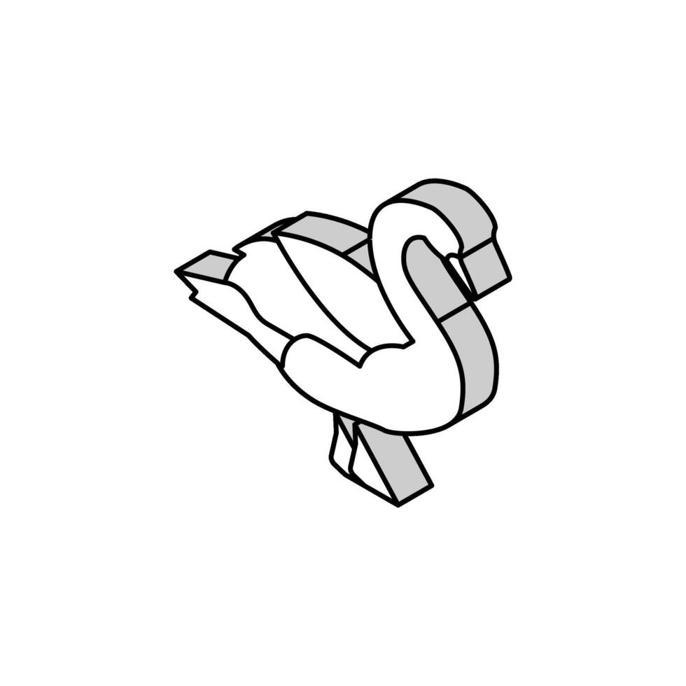 swan wild bird isometric icon vector illustration