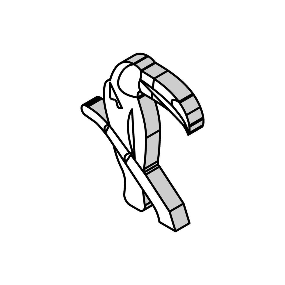 tucán pájaro en zoo isométrica icono vector ilustración