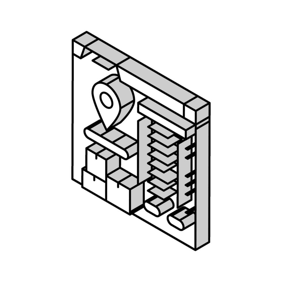 inventario movimiento pendiente reporte isométrica icono vector ilustración