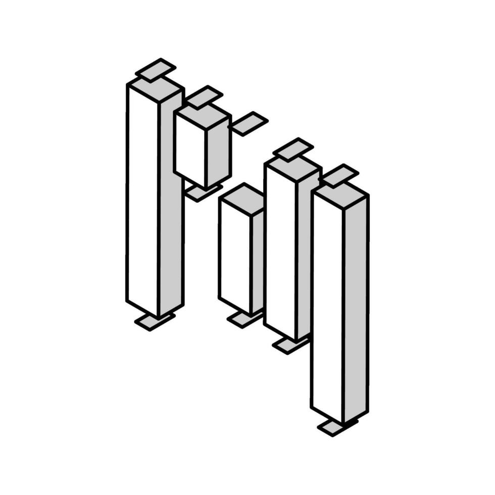 waterfall chart isometric icon vector illustration