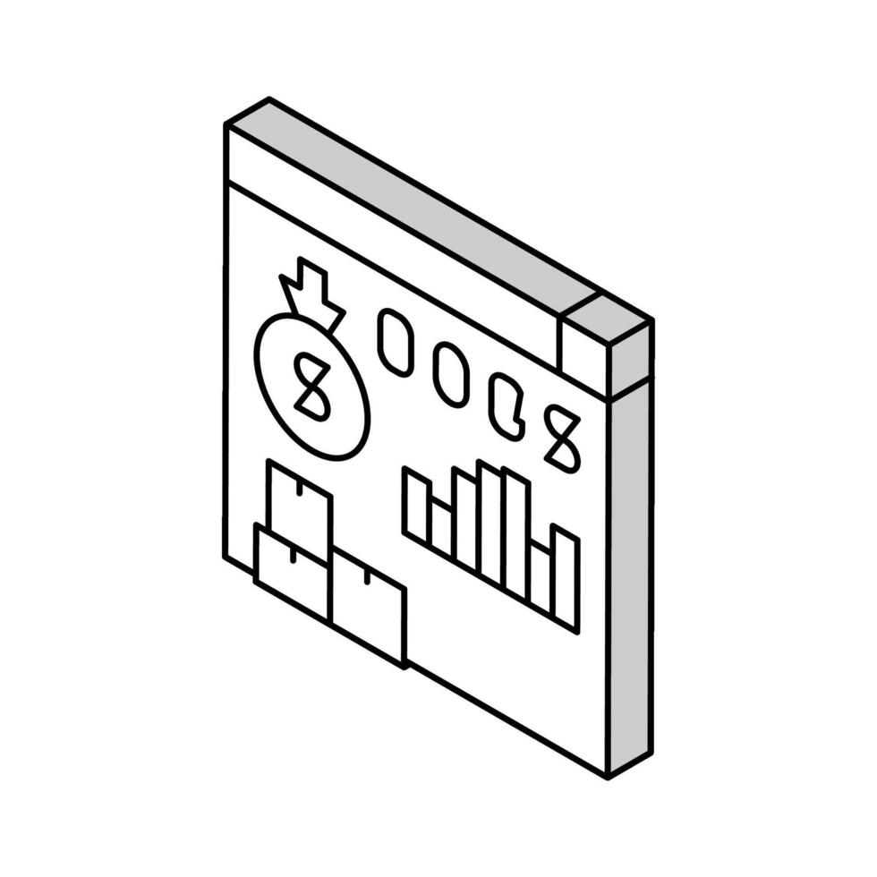 cost of goods sold cogs report isometric icon vector illustration
