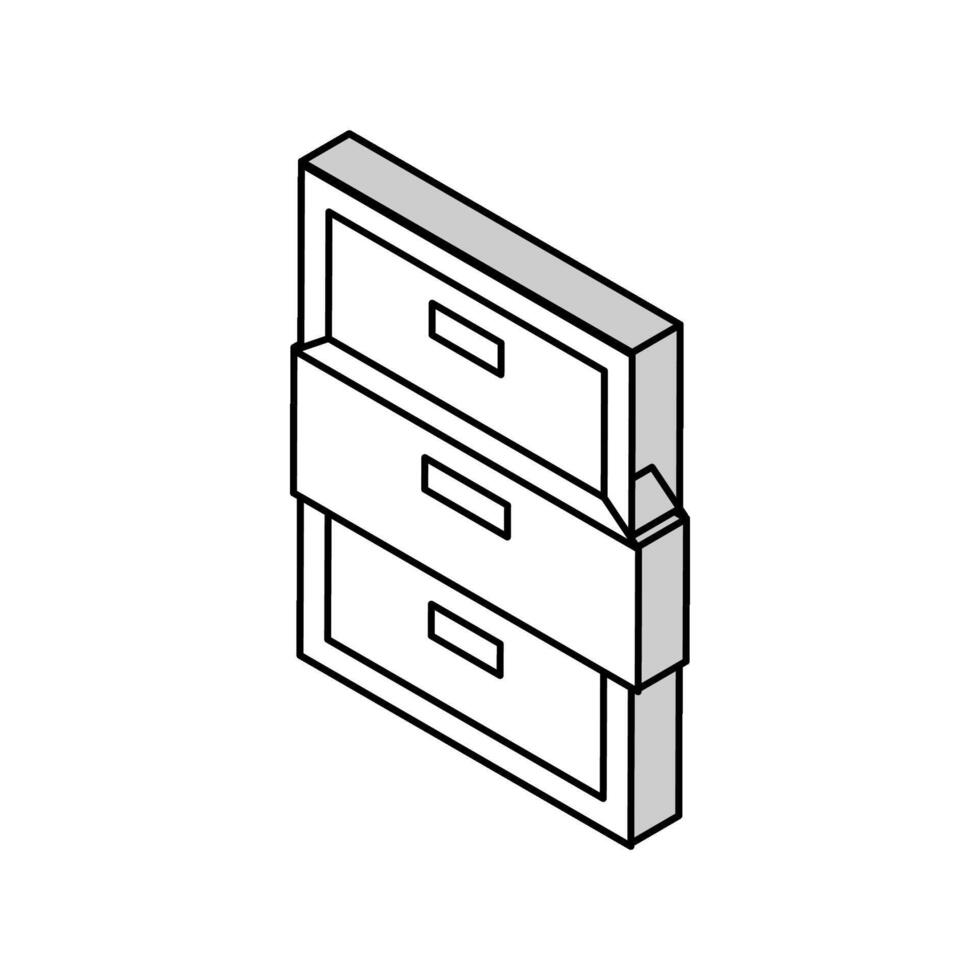 drawer open isometric icon vector illustration