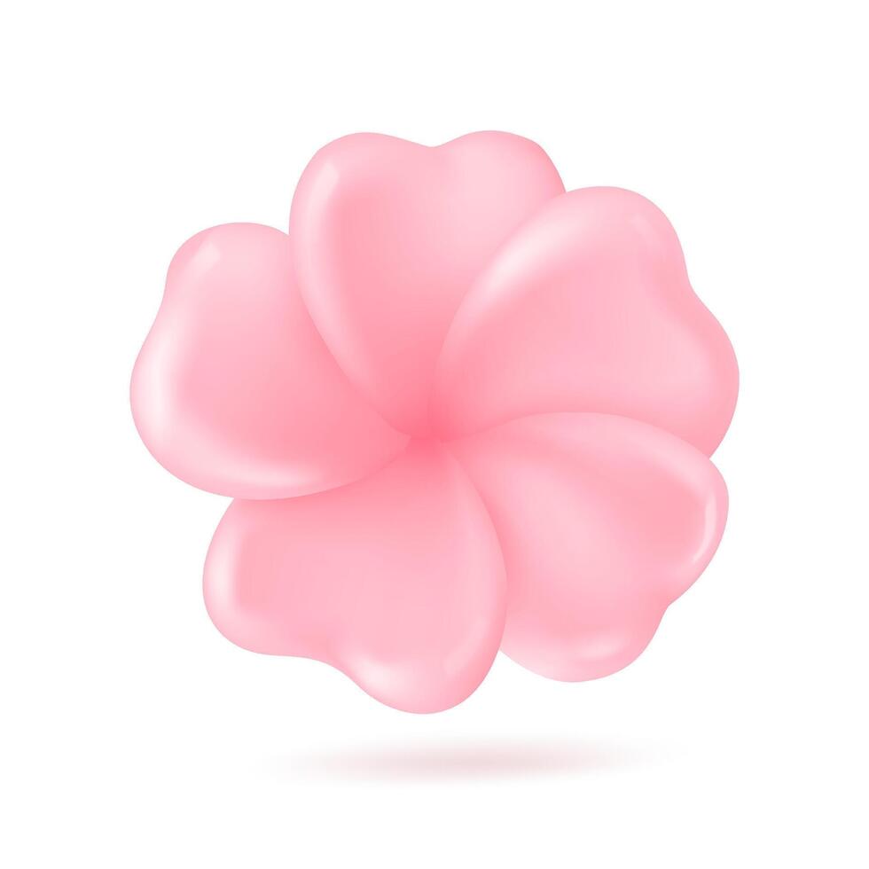 3d rosado Cereza flores en lleno floración belleza producto componentes piel cuidado crema con flor extractos 3d vector ilustración.