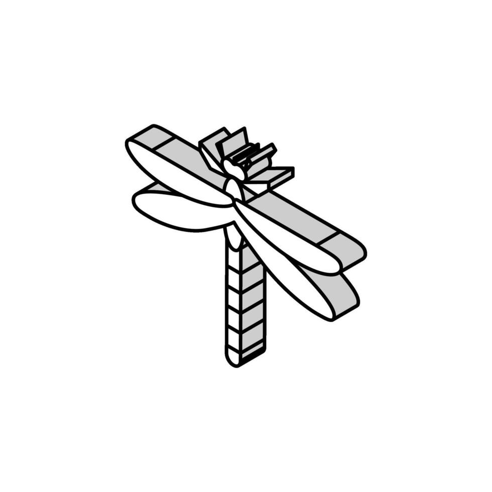 dragonfly insect isometric icon vector illustration
