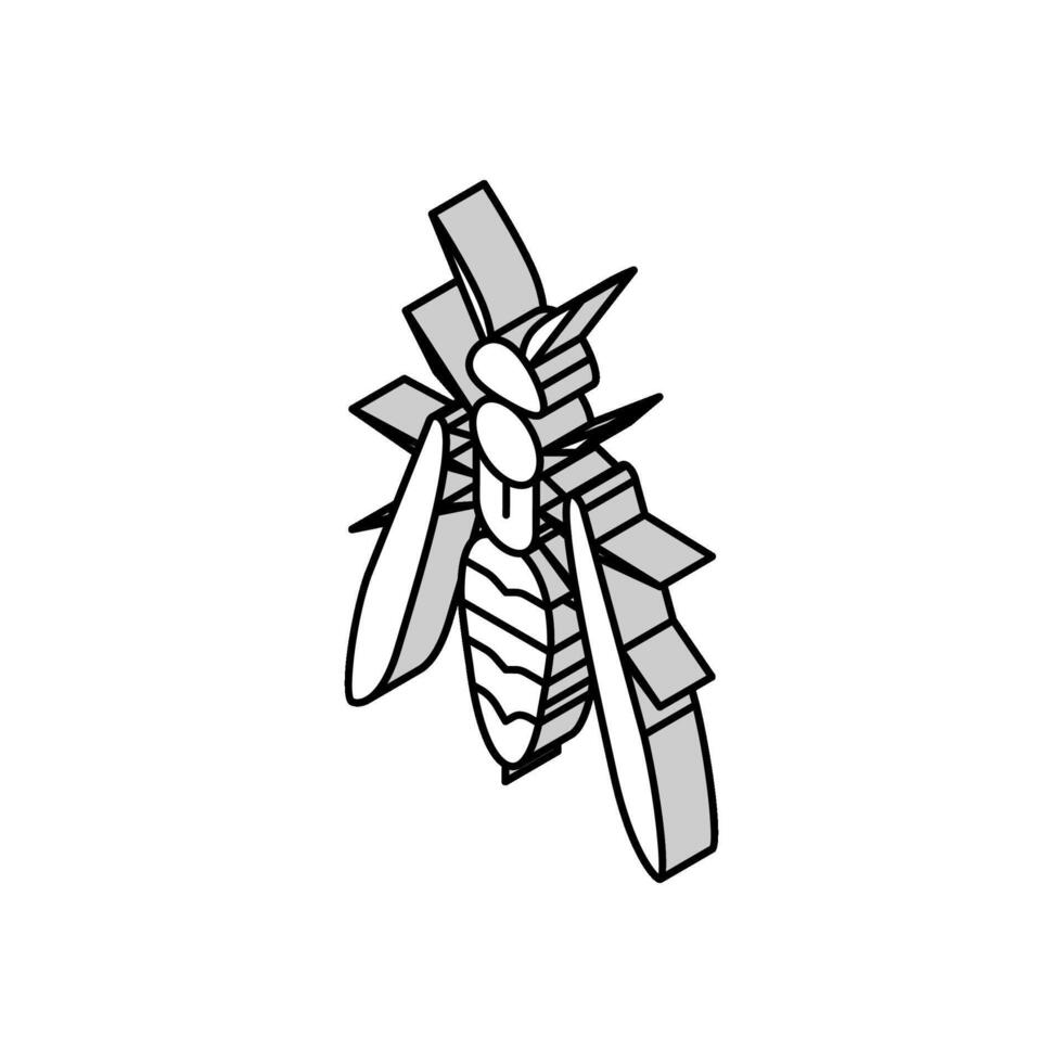 wasp insect isometric icon vector illustration
