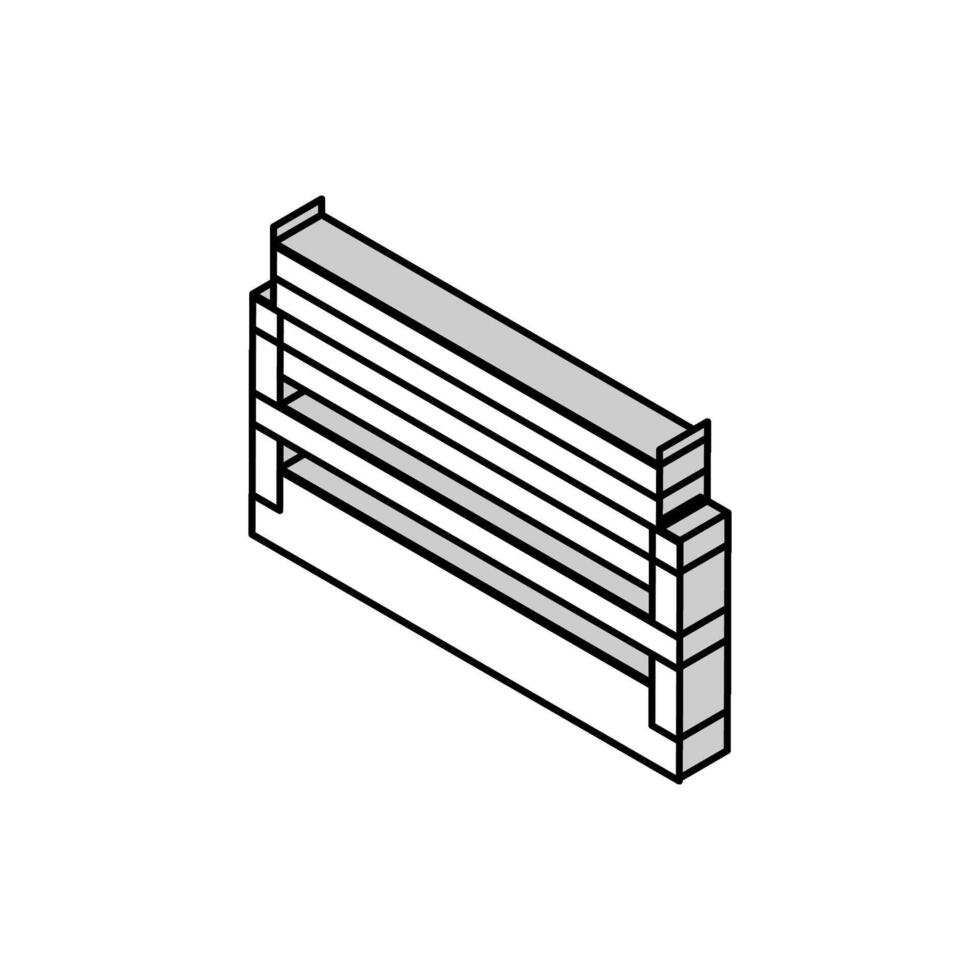 bench park isometric icon vector illustration