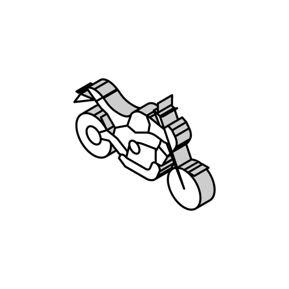 Bicicleta de deporte motocicleta isométrica icono vector ilustración