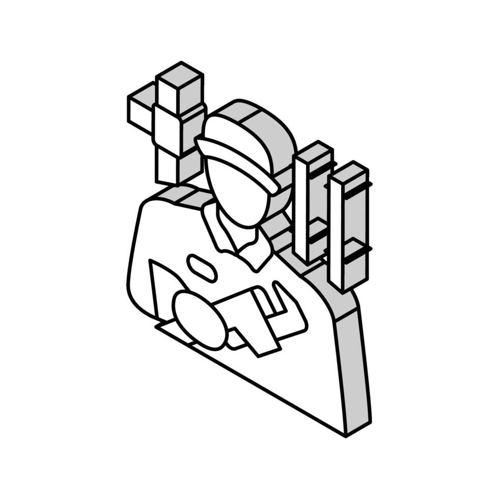 fontanero mantenimiento isométrica icono vector ilustración
