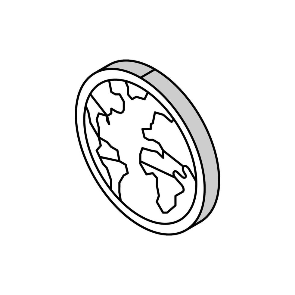 world planet isometric icon vector illustration