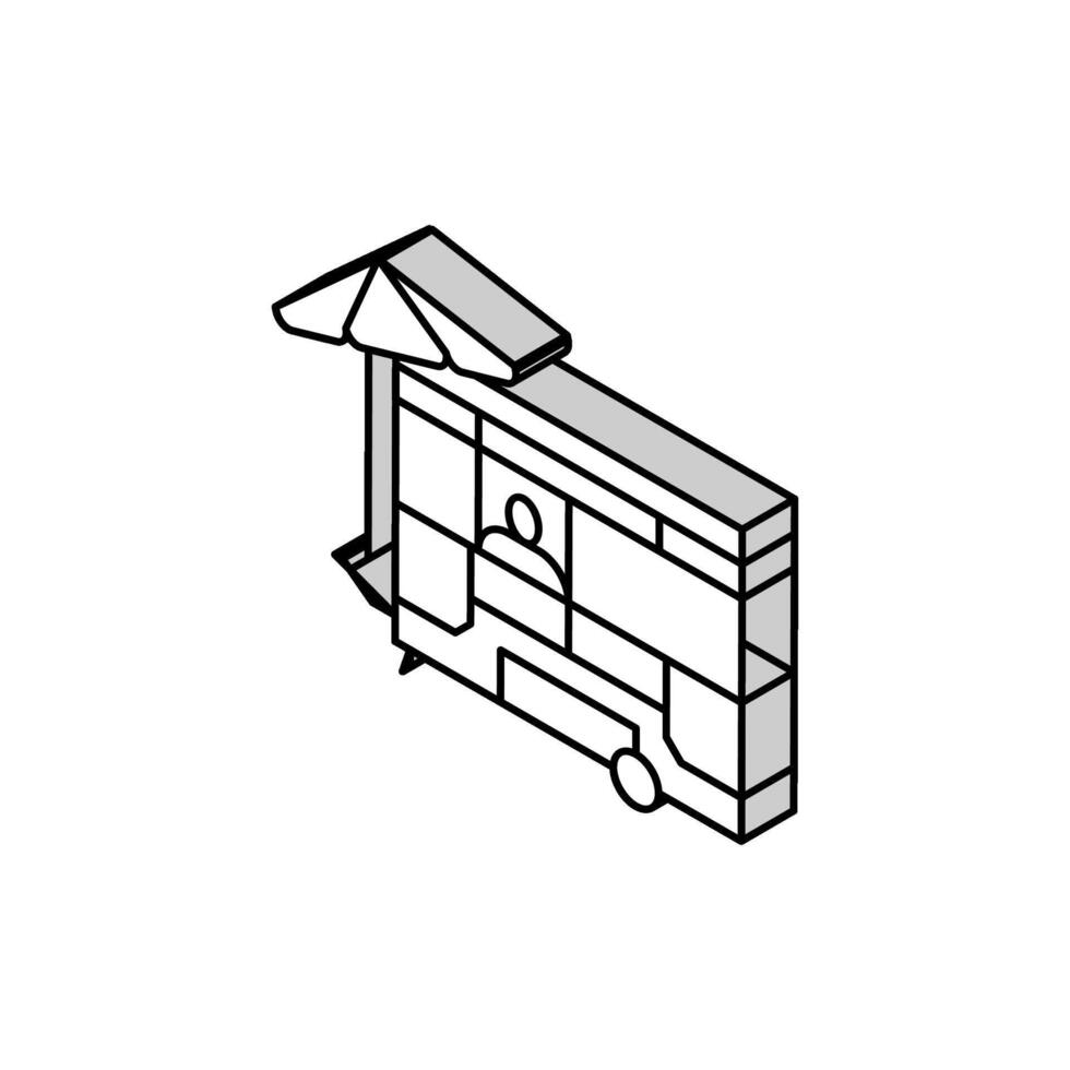 food cart isometric icon vector illustration