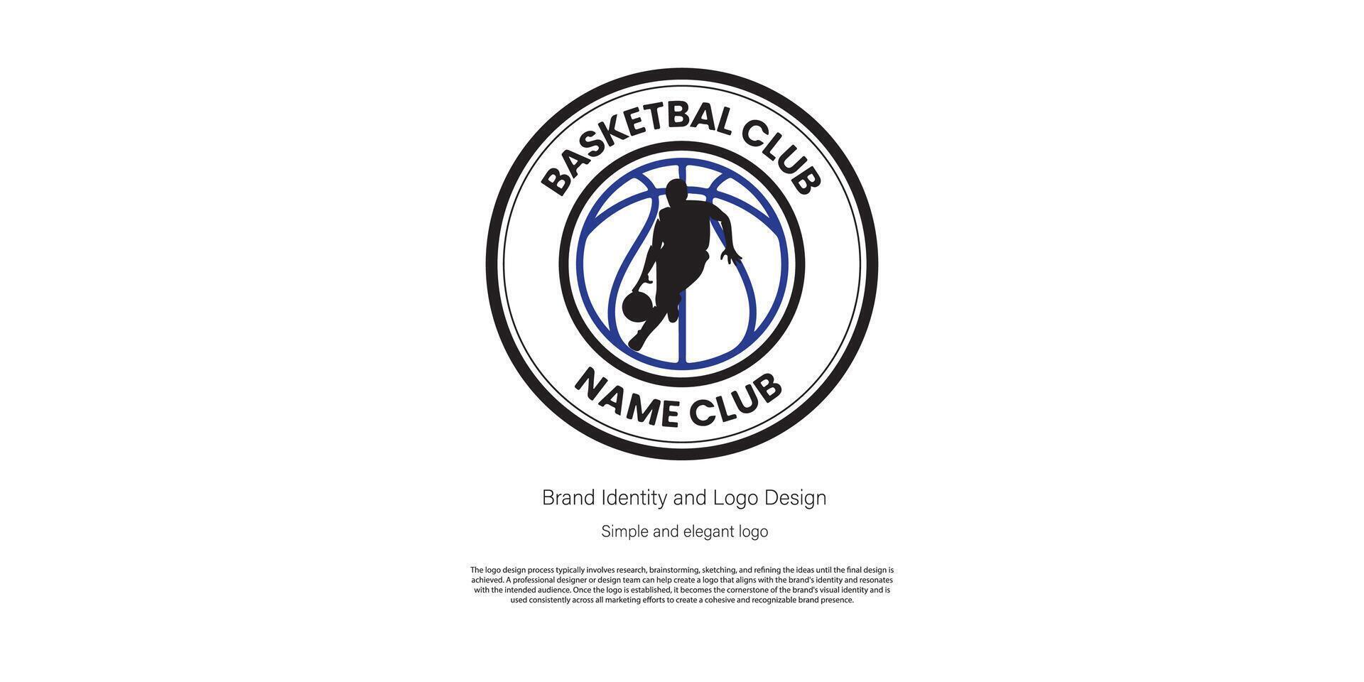 baloncesto logo diseño para club o logo diseñador vector