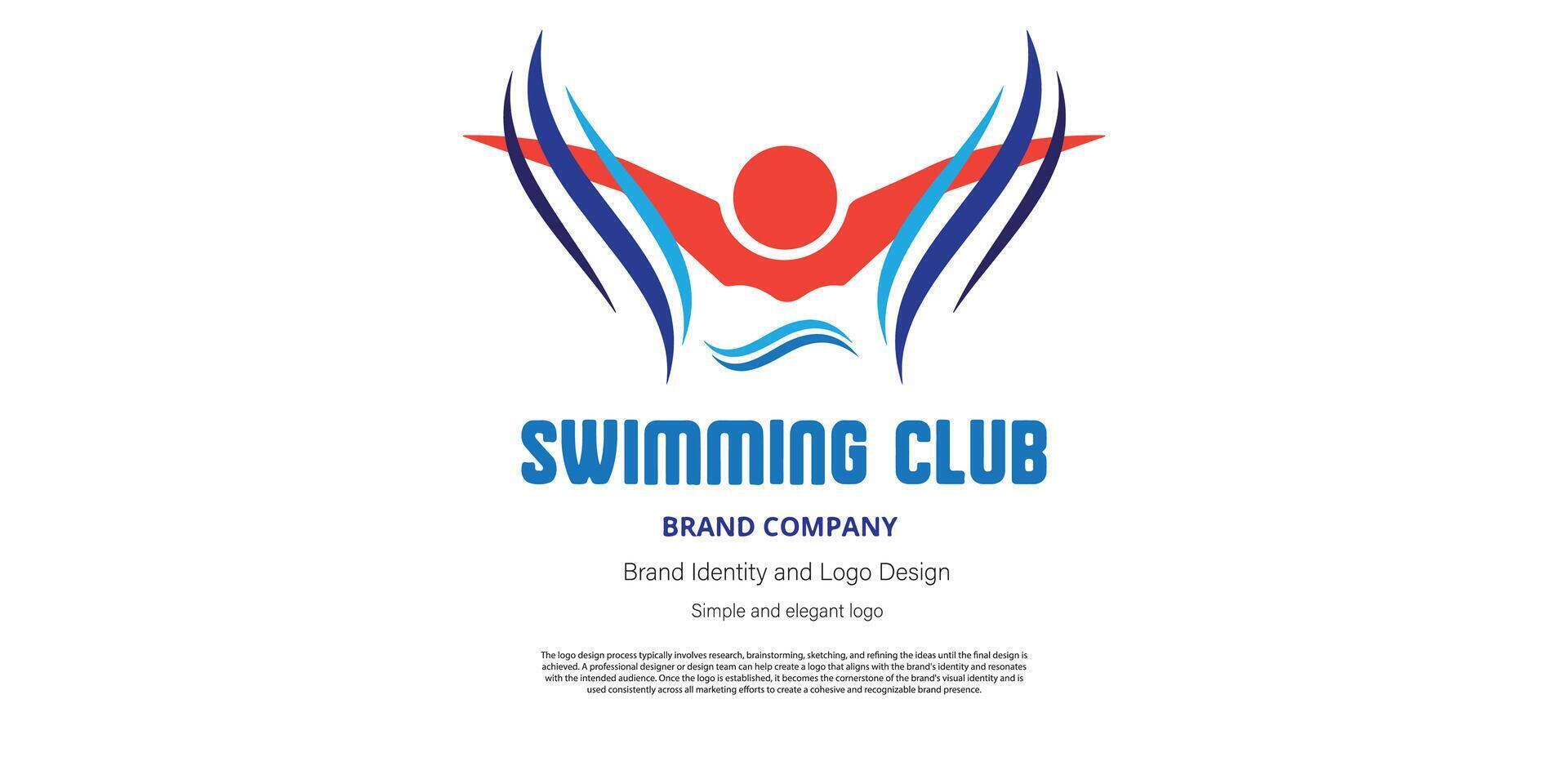 Swimming logo design for swimming club or graphic designer vector