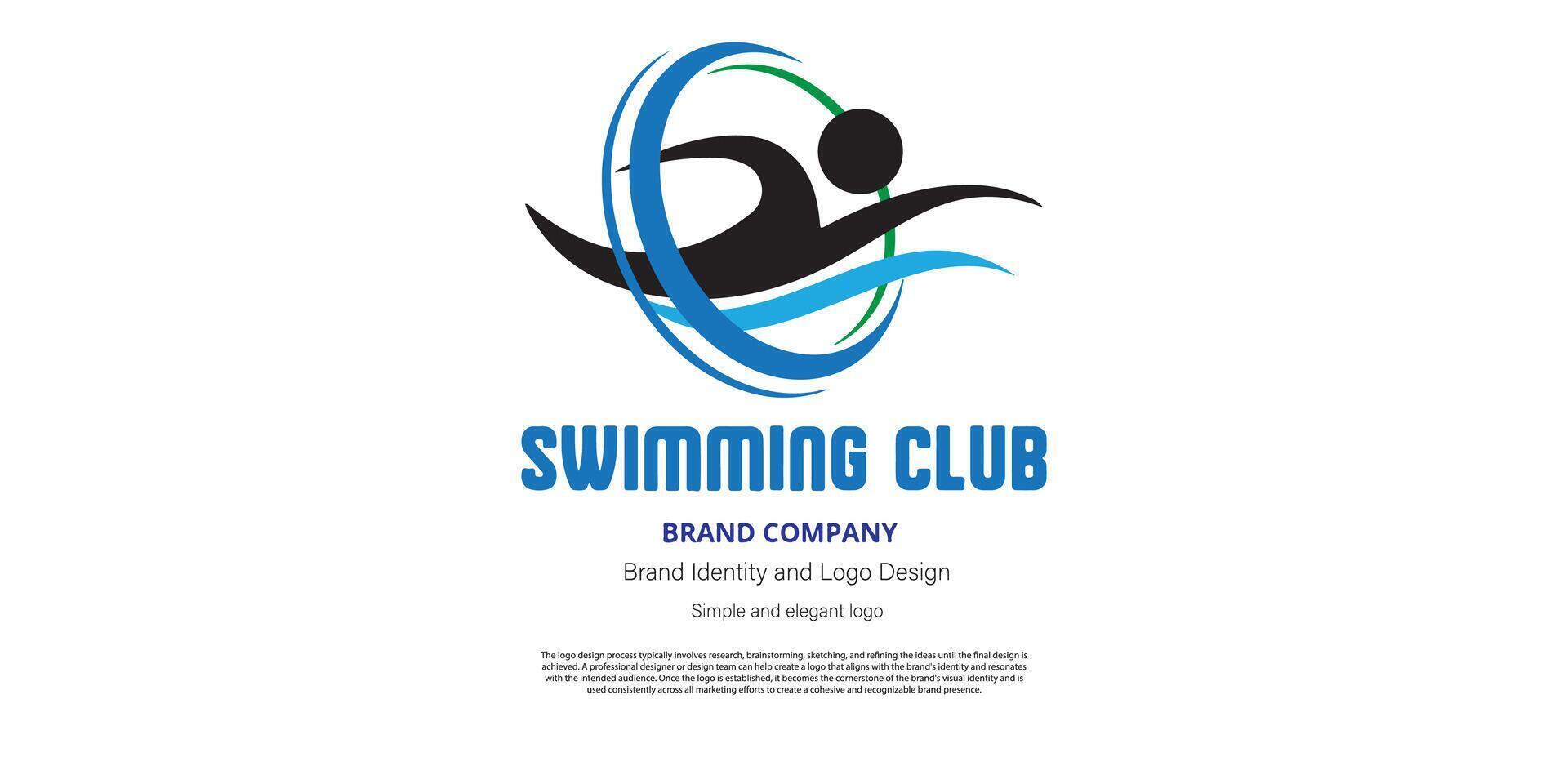 nadando logo diseño para nadando club o gráfico diseñador vector