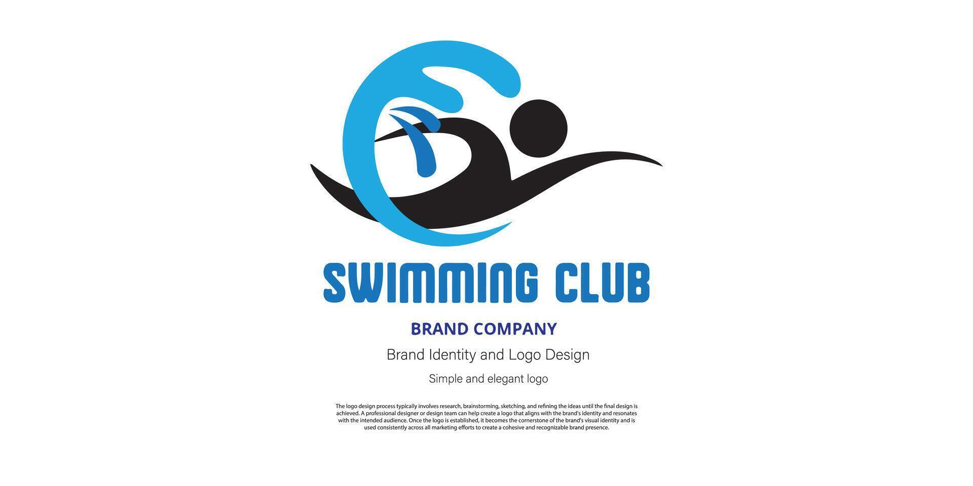 Swimming logo design for swimming club or graphic designer vector