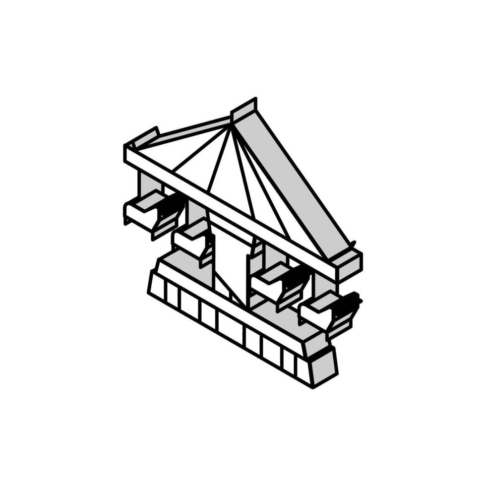 carousel amusement park isometric icon vector illustration