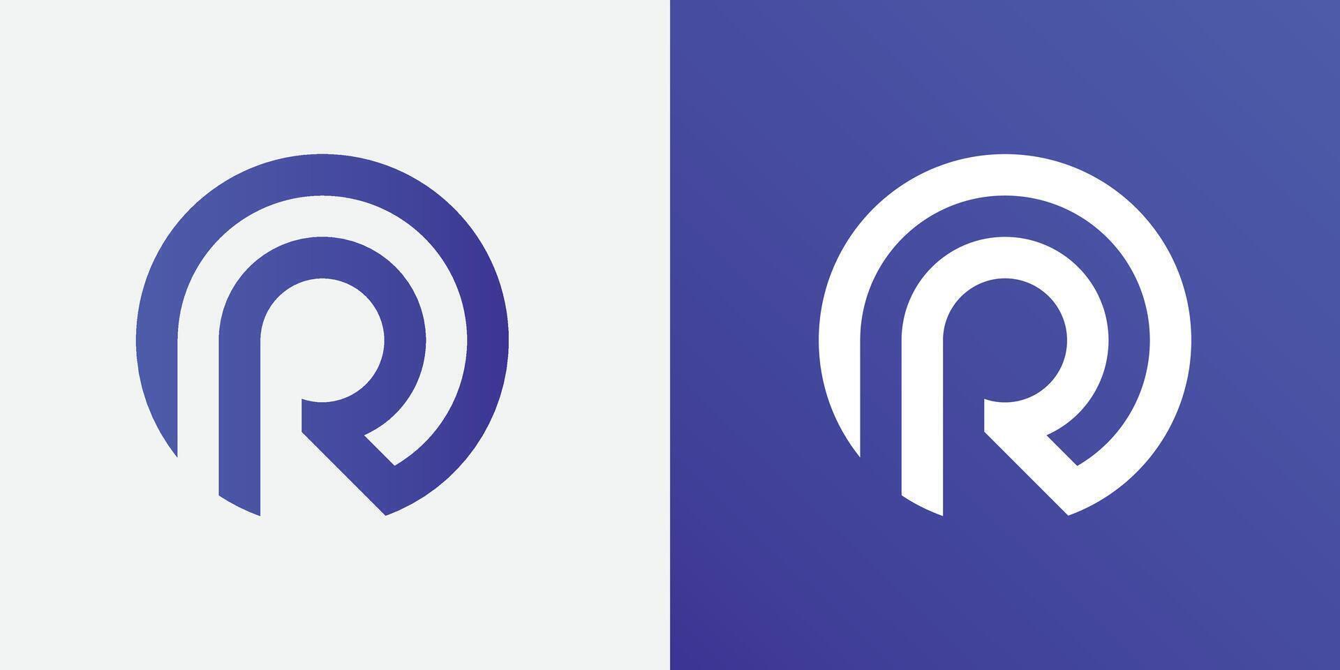 R Logo Design Minimalistic with Gradient vibrant colors vector