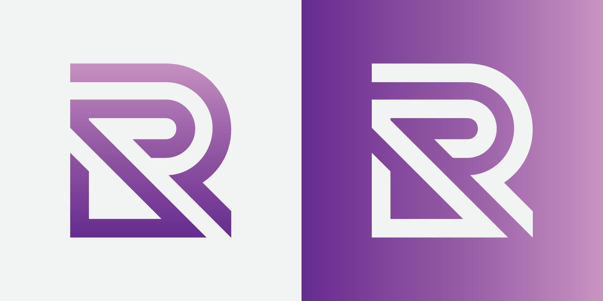 Modern creative letter R logo design Minimal R RR initial based vector icon