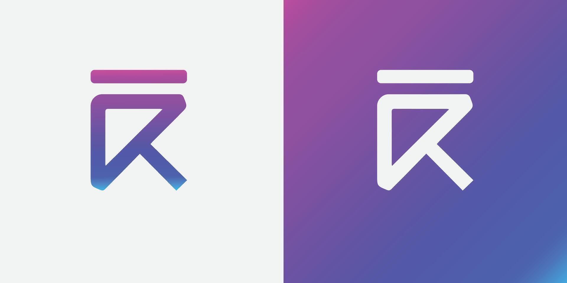R Logo Design Minimalistic with Gradient vibrant colors vector