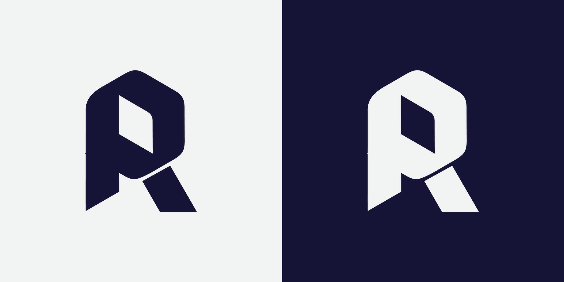 Creative and modern minimalist R letter logo design template for use any kind of business vector