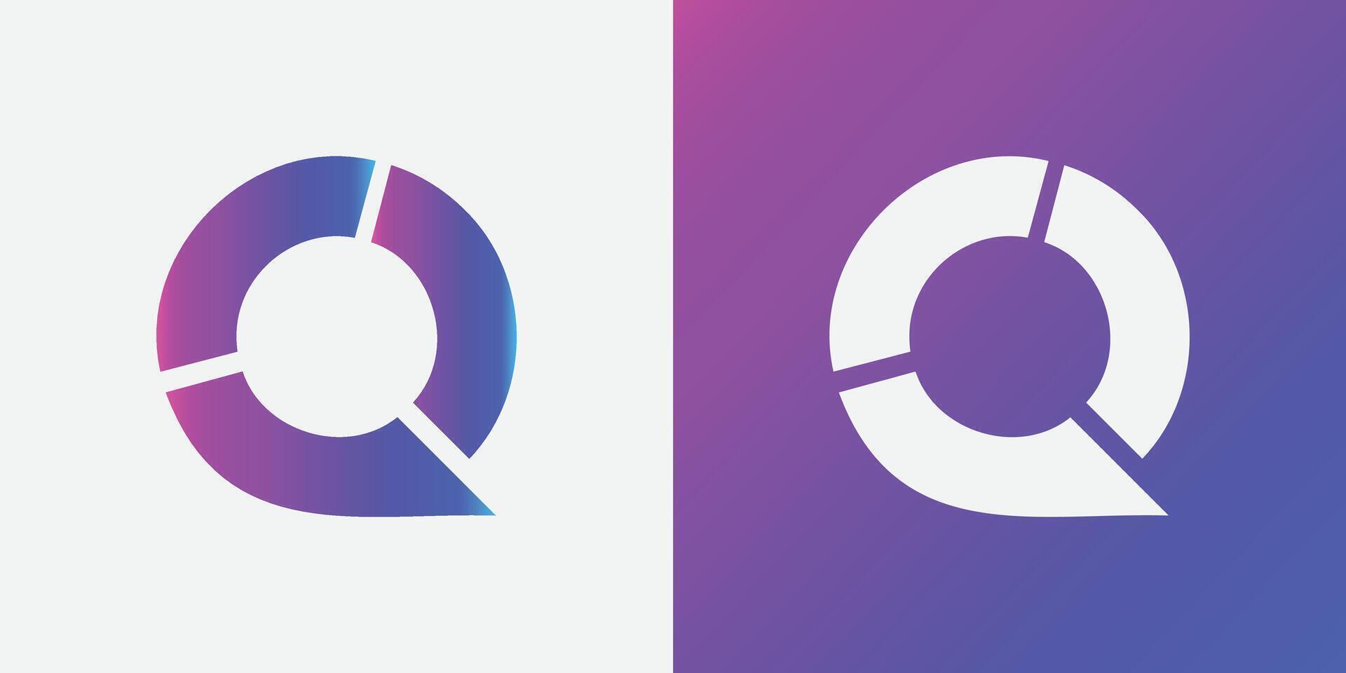 vector q logo template with an abstract shape