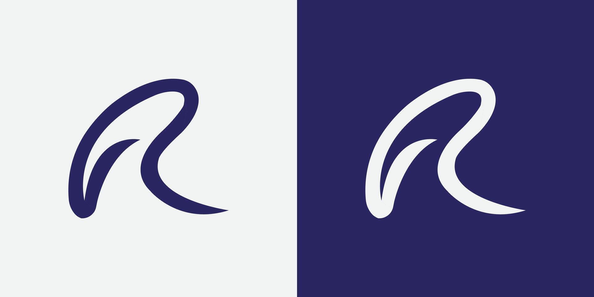 Creative and modern minimalist R letter logo design template for use any kind of business vector