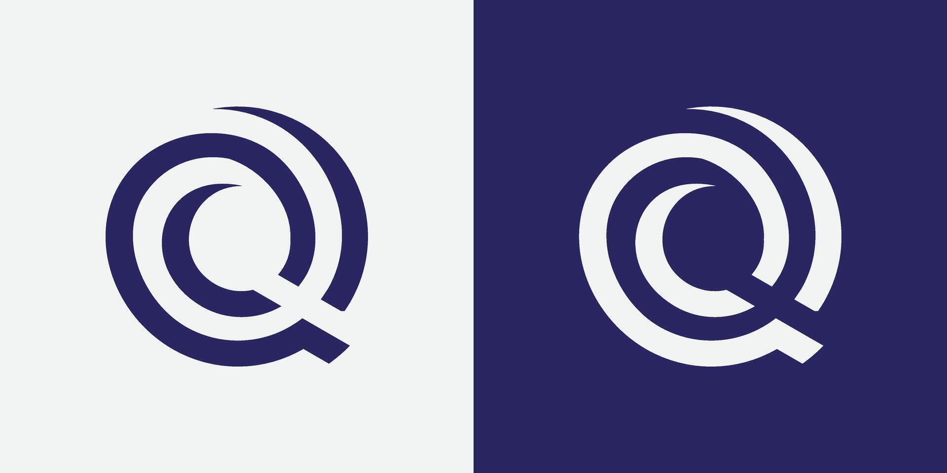 vector q logo template with an abstract shape