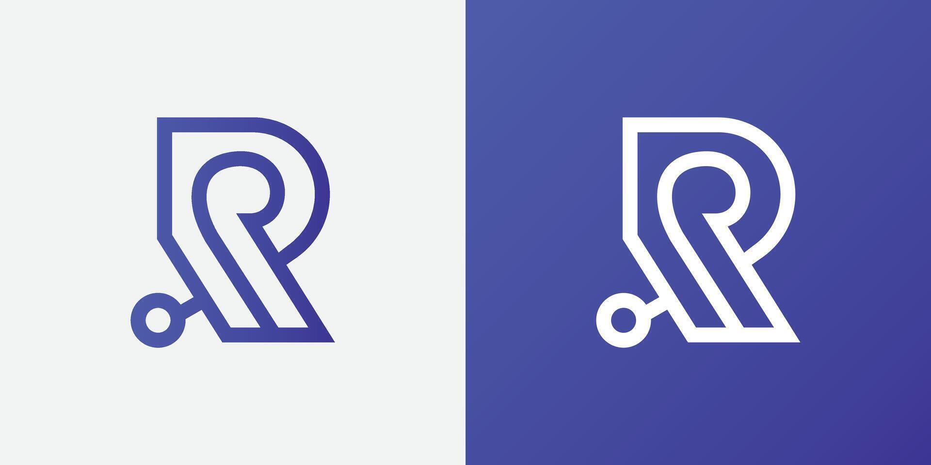 Modern creative letter R logo design Minimal R RR initial based vector icon