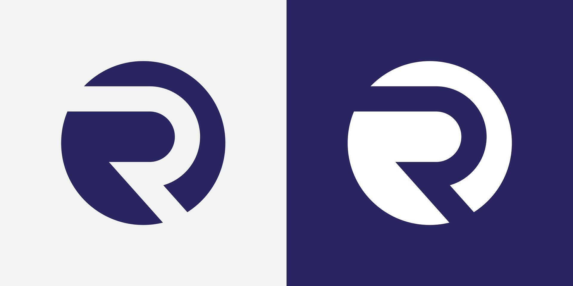 Creative and modern minimalist R letter logo design template for use any kind of business vector
