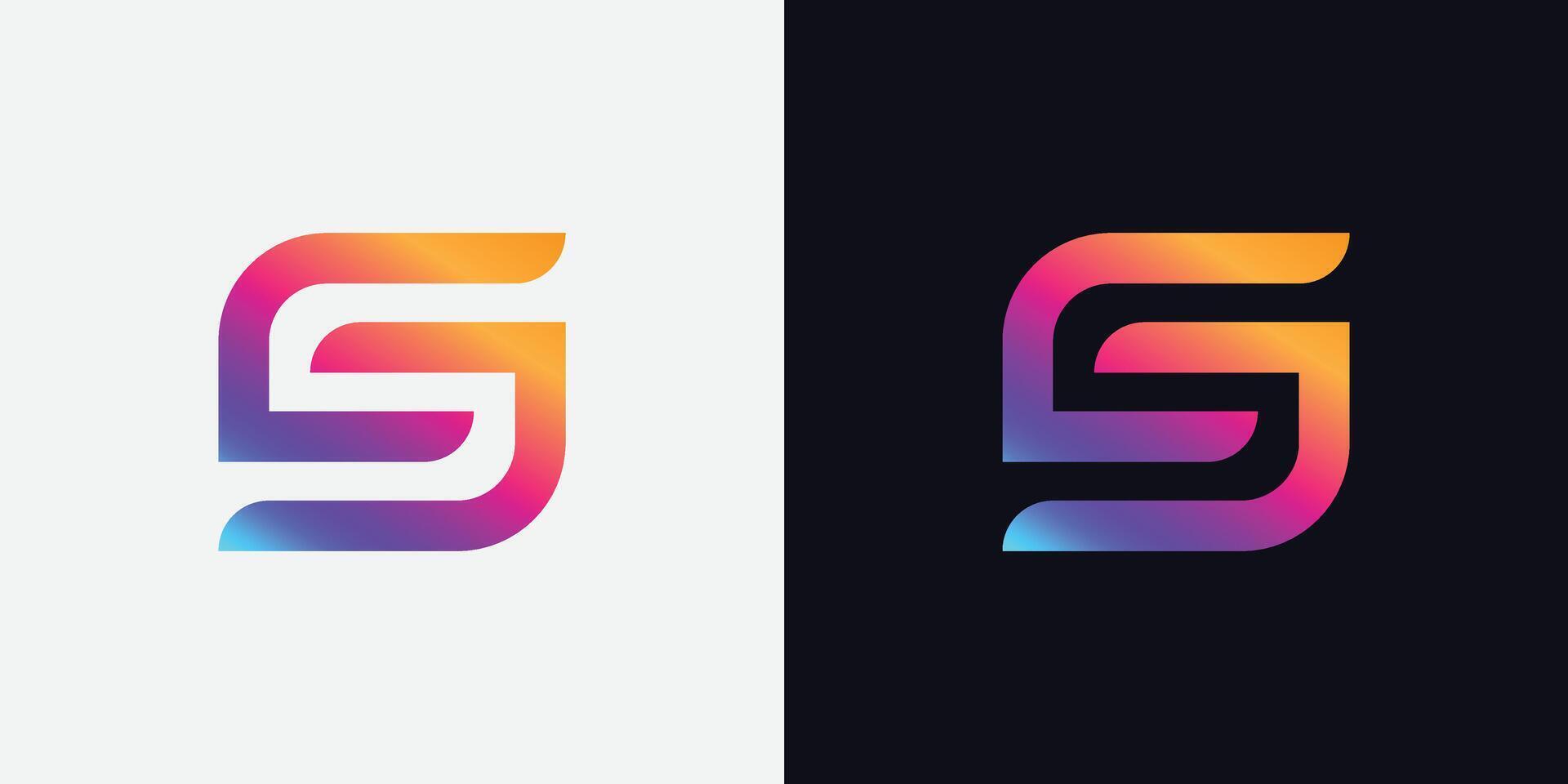 Gradient S letter modern colorful logo design vector icon