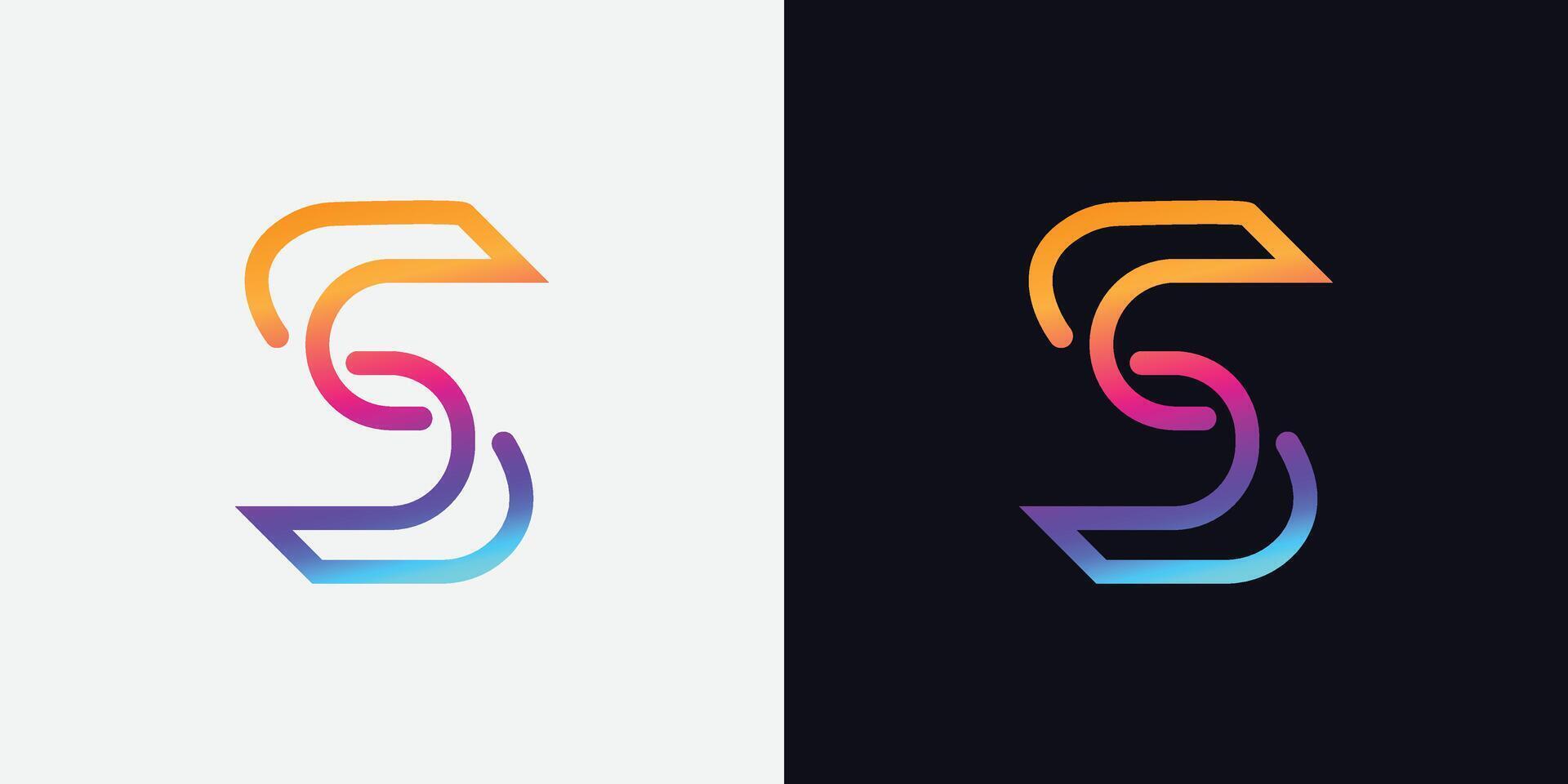 S letter gradient logo design vector icon