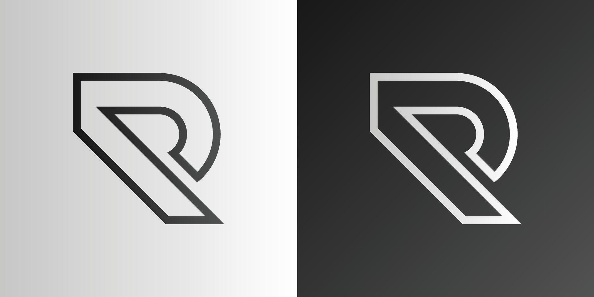 Premium letter R logo design Luxury linear creative monogram vector