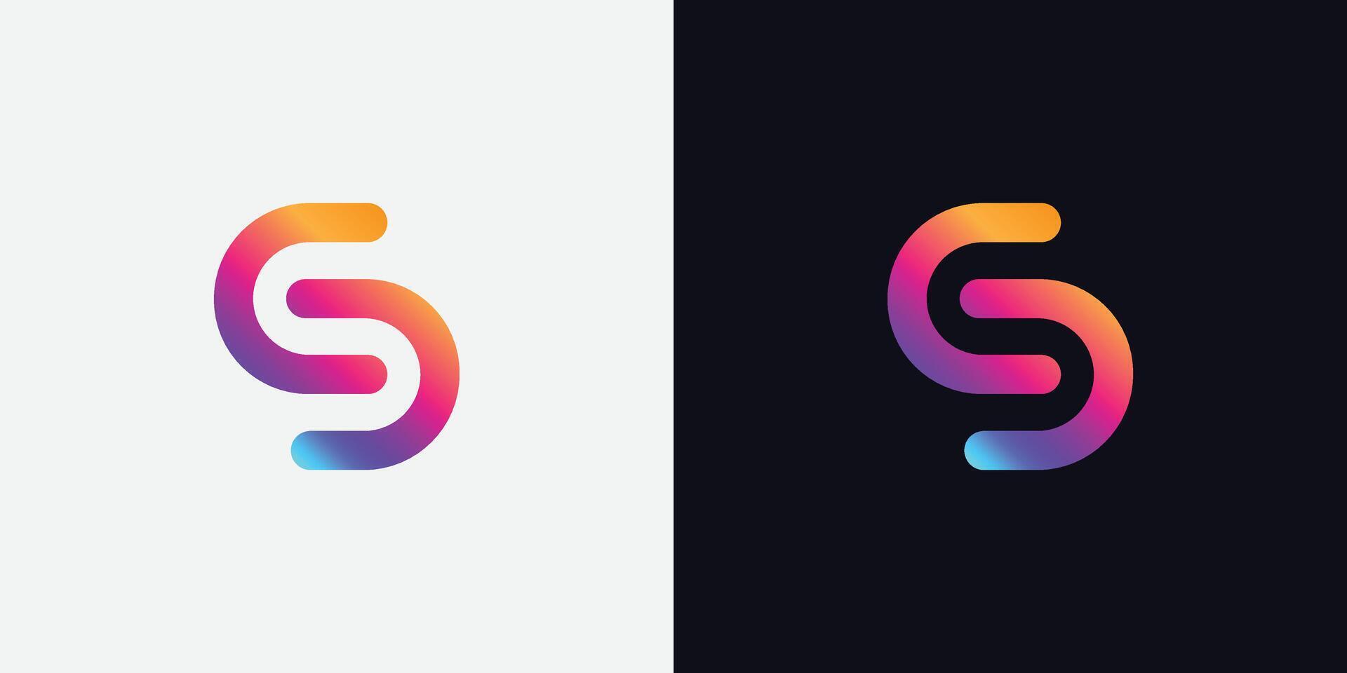 Minimal S letter gradient logo design vector icon