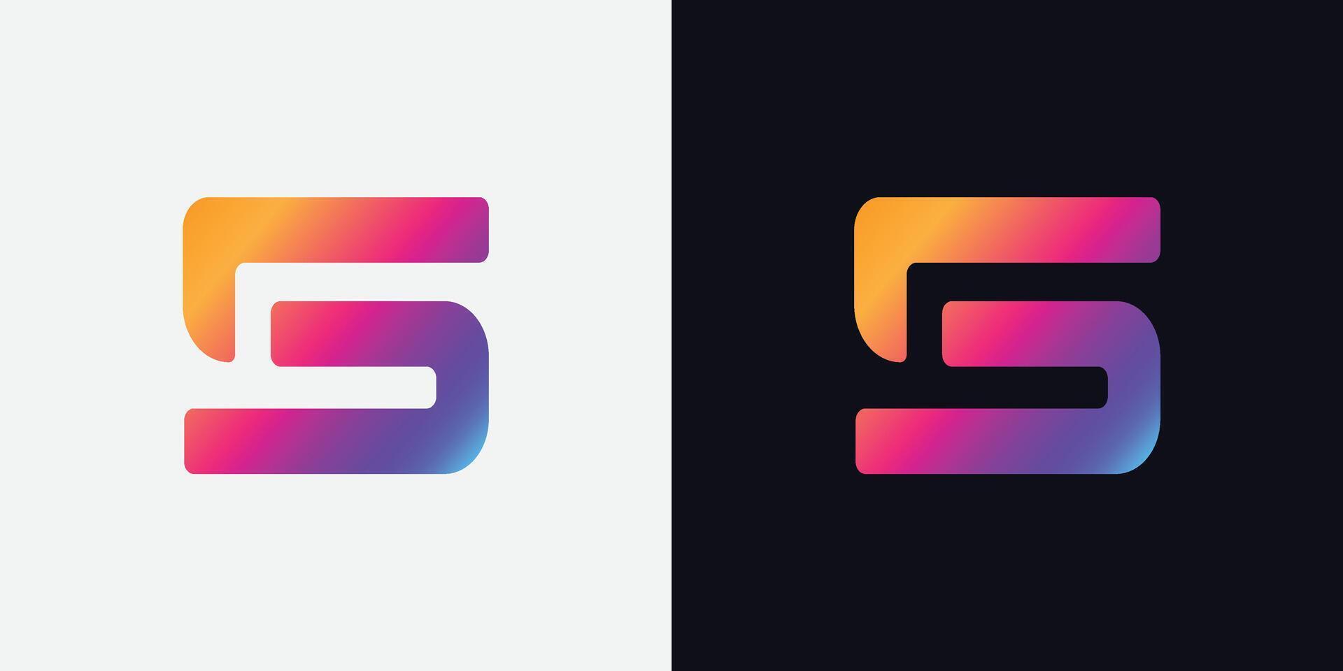 multicolor degradado s logo diseño vector