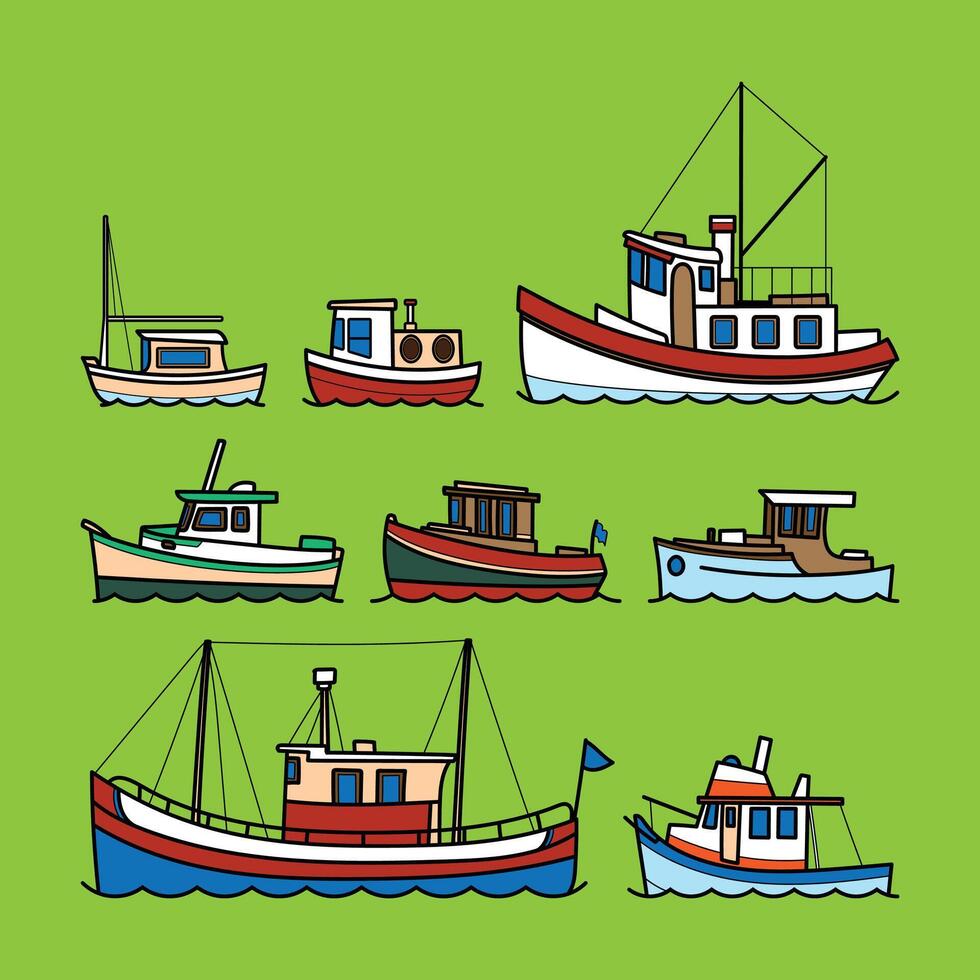 conjunto de barcos vector