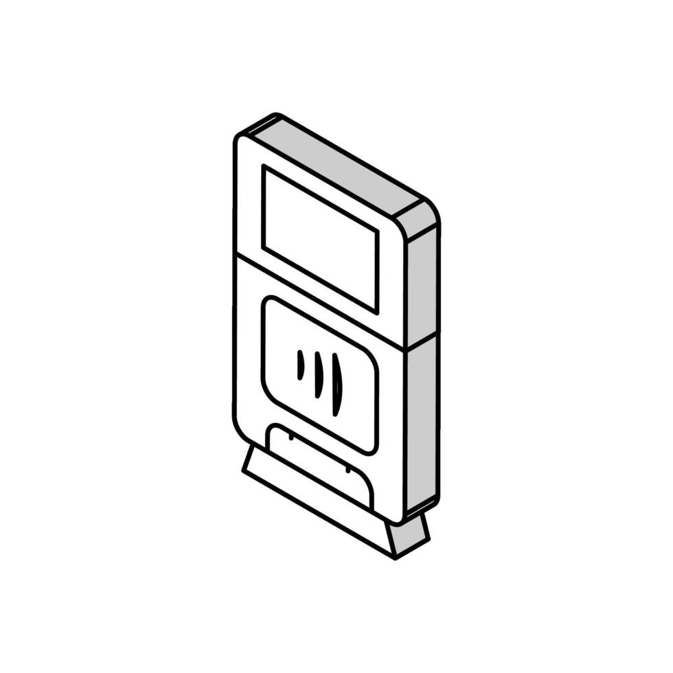 pos terminal contactless isometric icon vector illustration