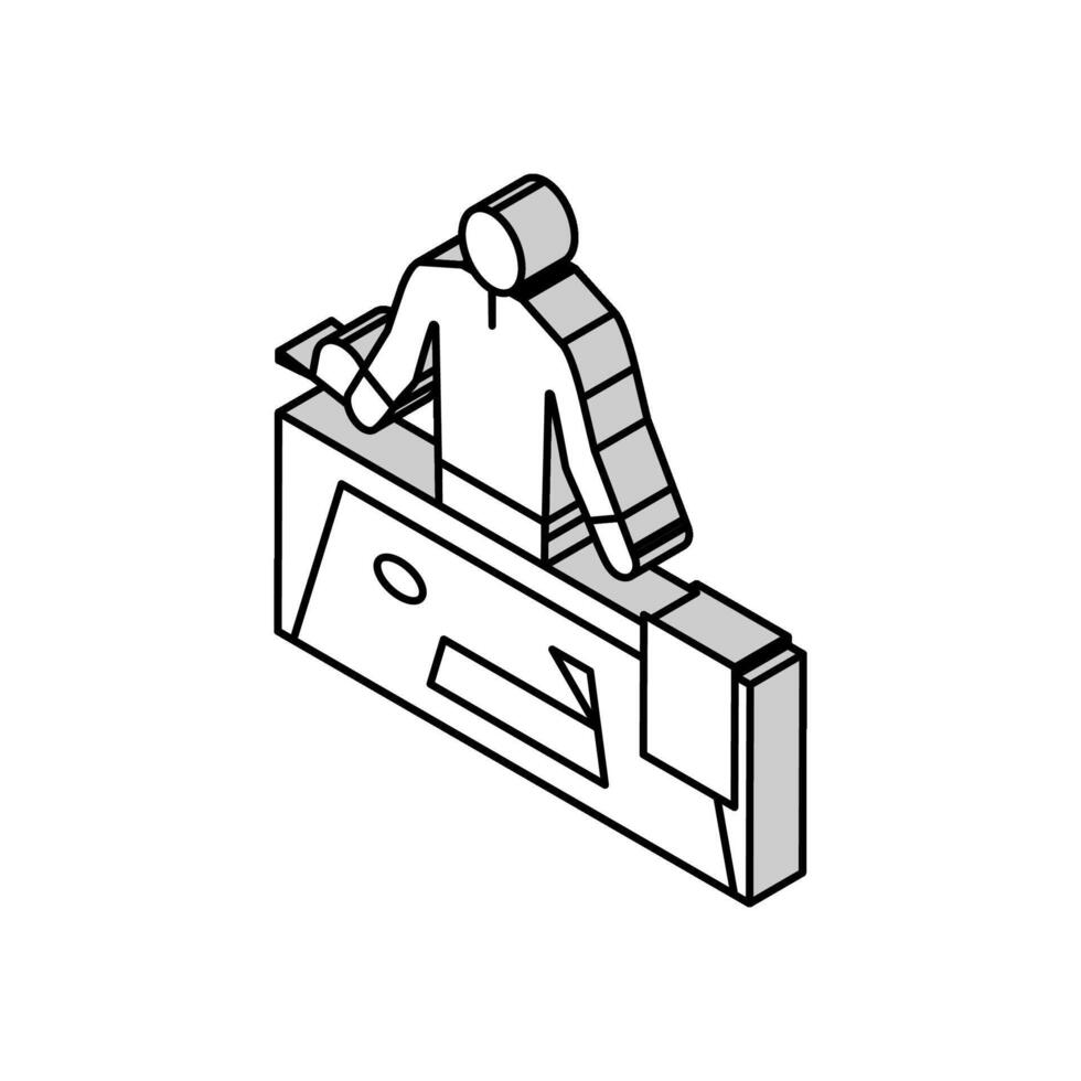 ingeniero trabajador isométrica icono vector ilustración