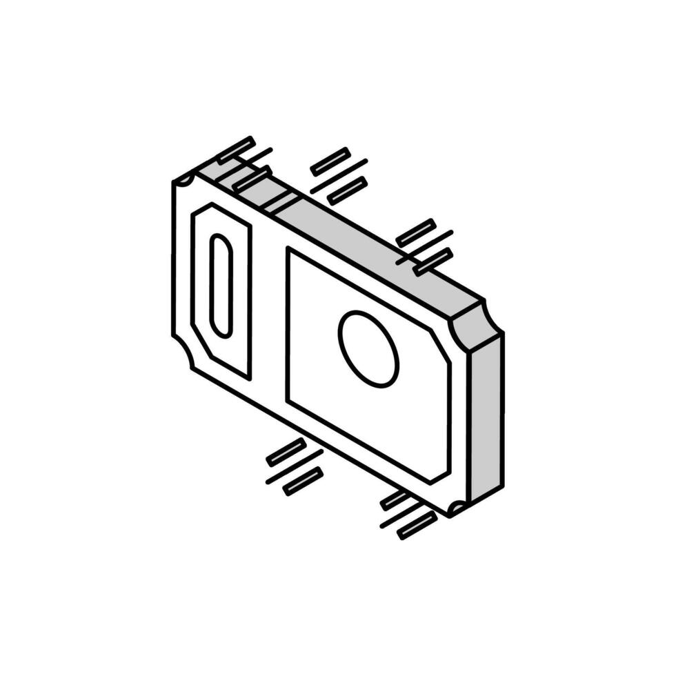 ticket amusement park isometric icon vector illustration