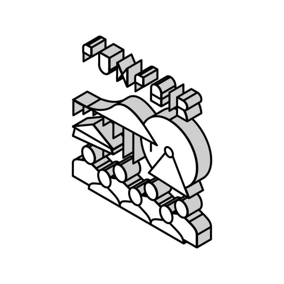 funfair amusement park isometric icon vector illustration