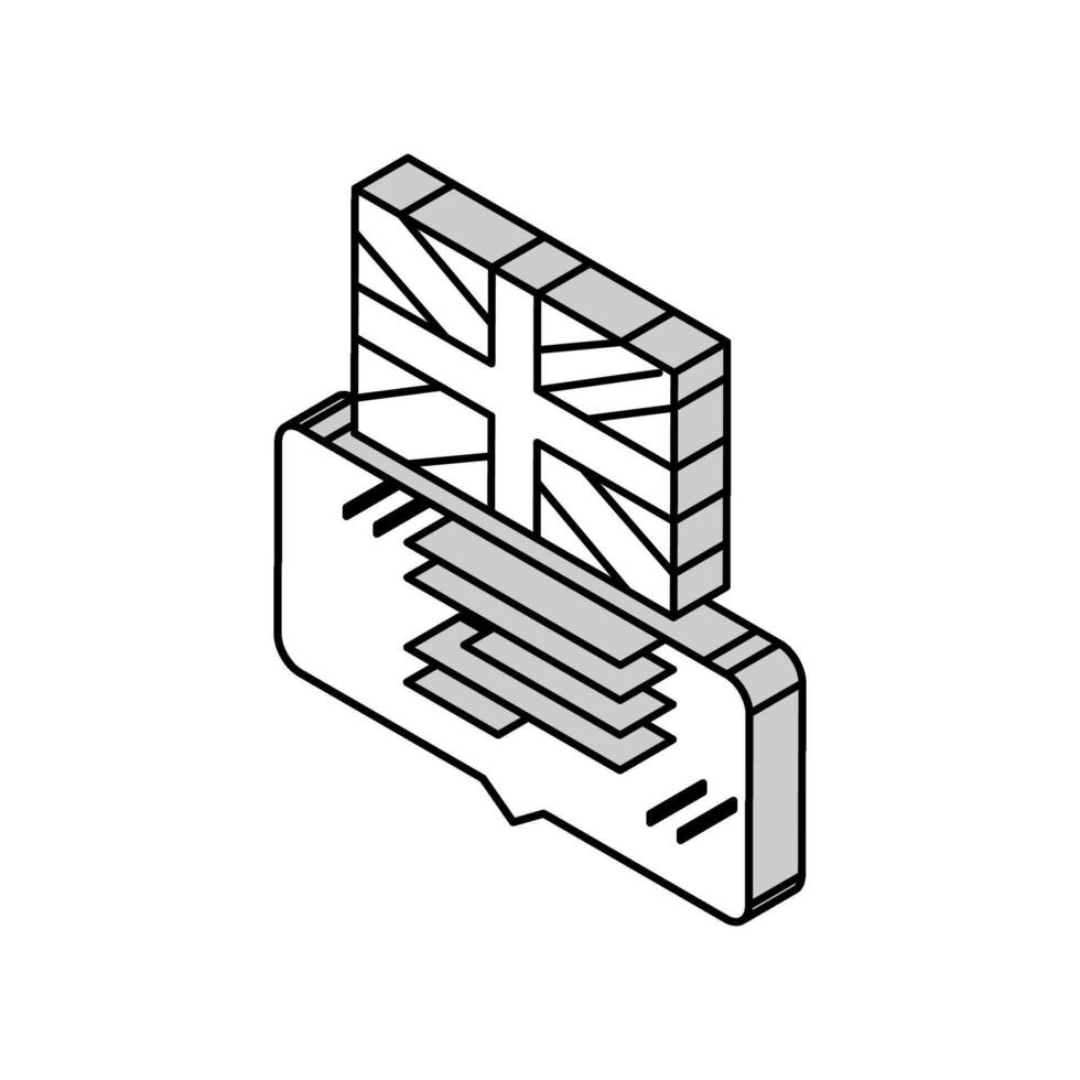 british english isometric icon vector illustration
